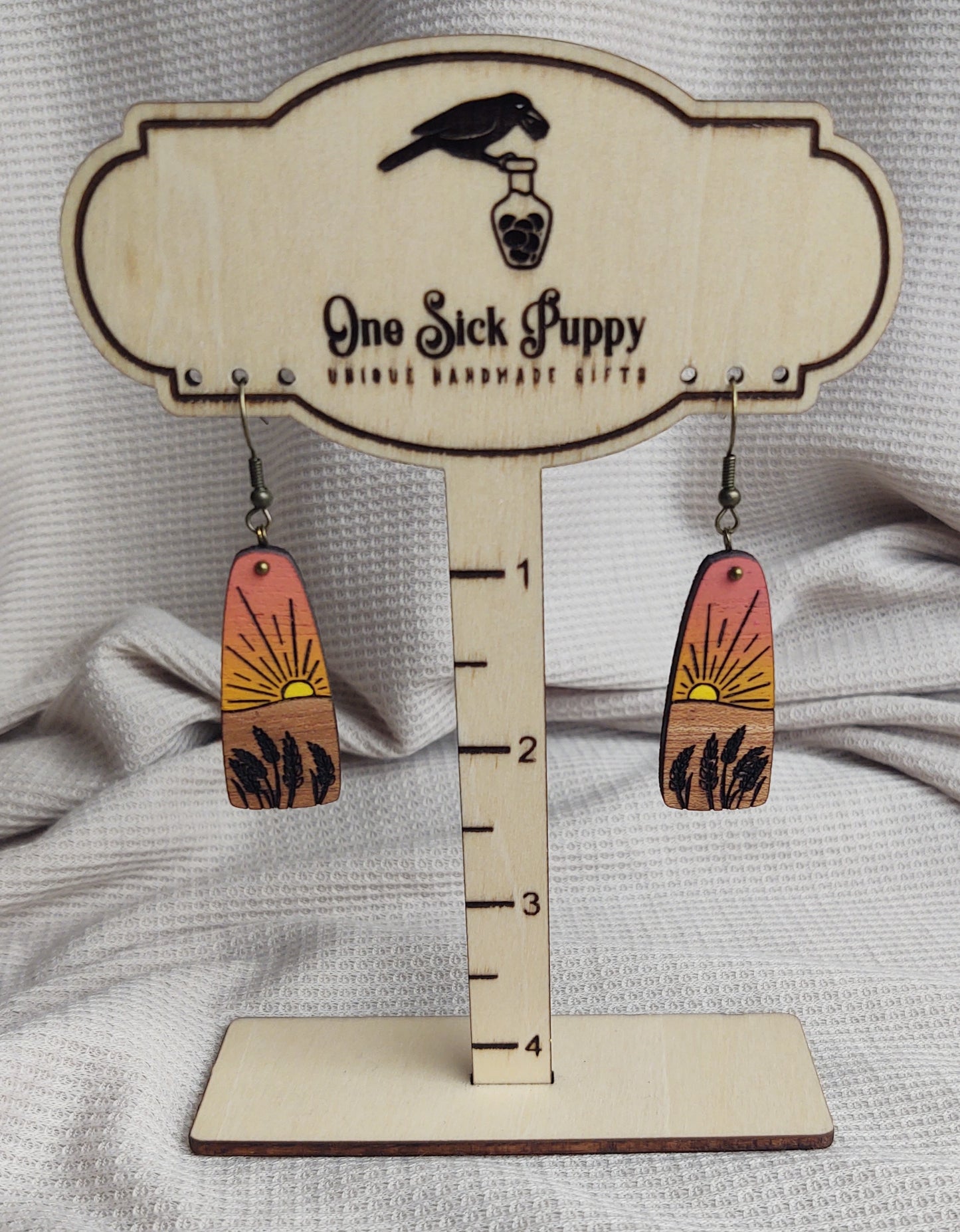 Wooden Sunrise Dangles