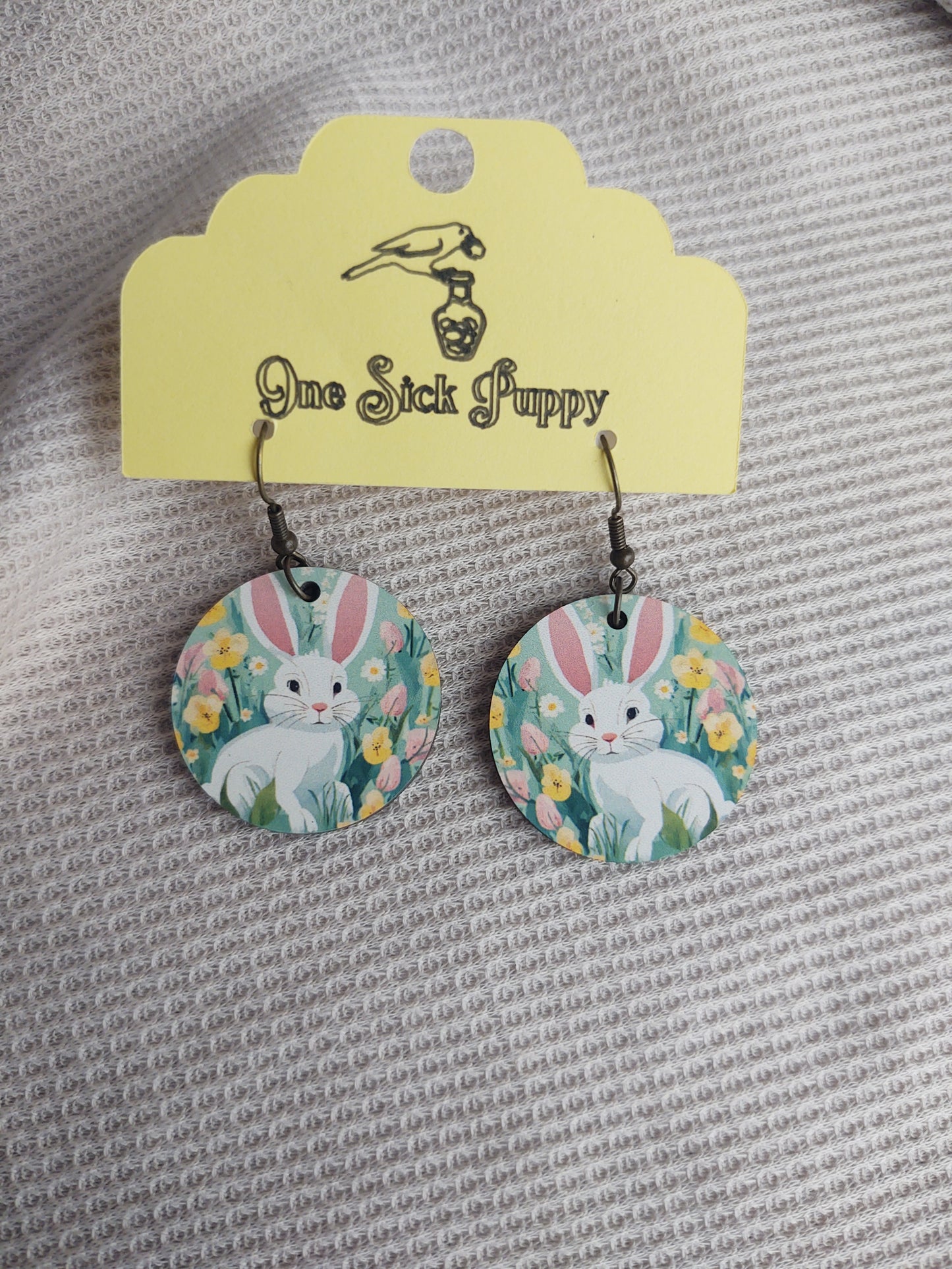 Spring Rabbit Pendant Earrings