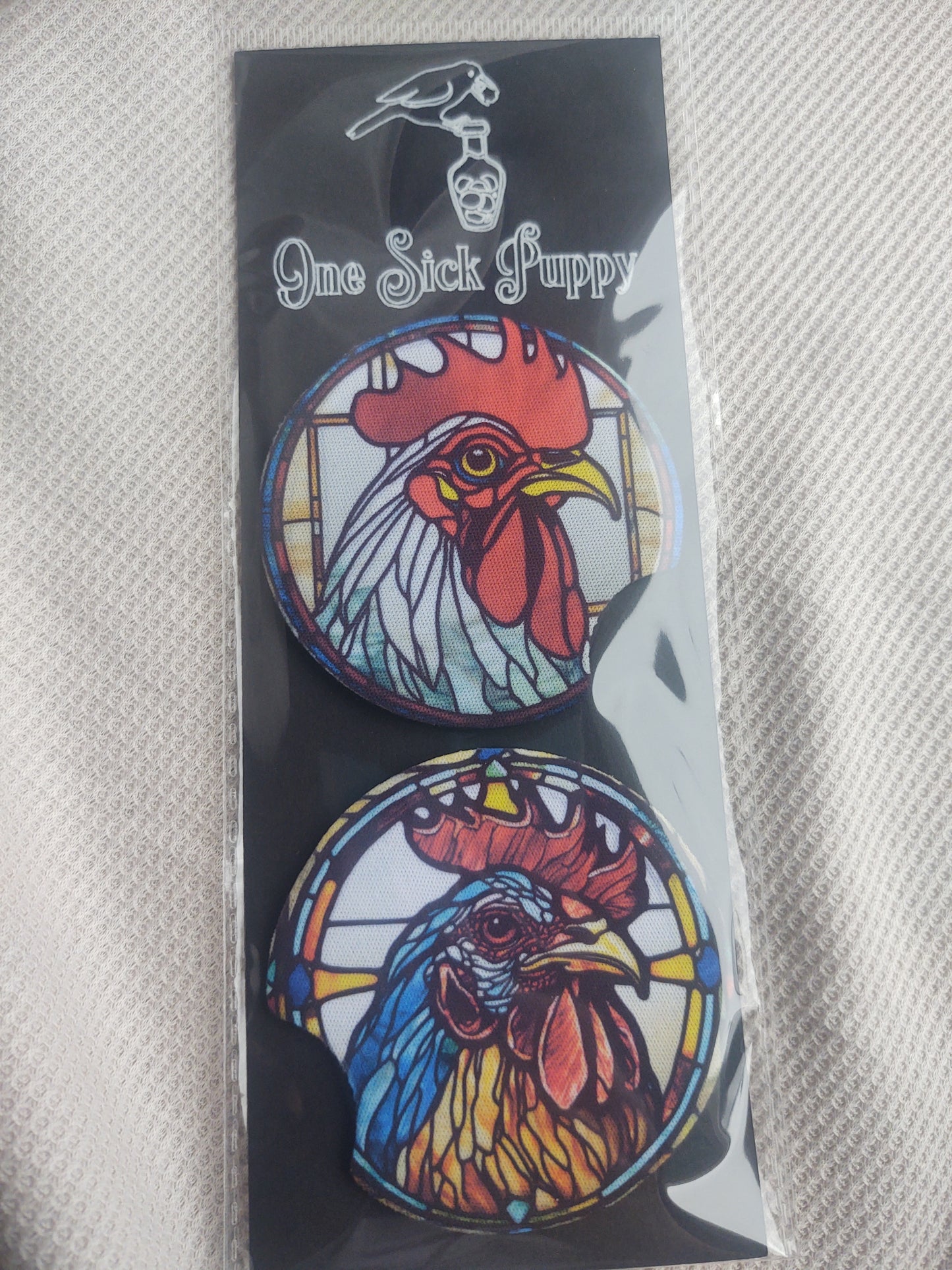 Rooster Car Coaster Set