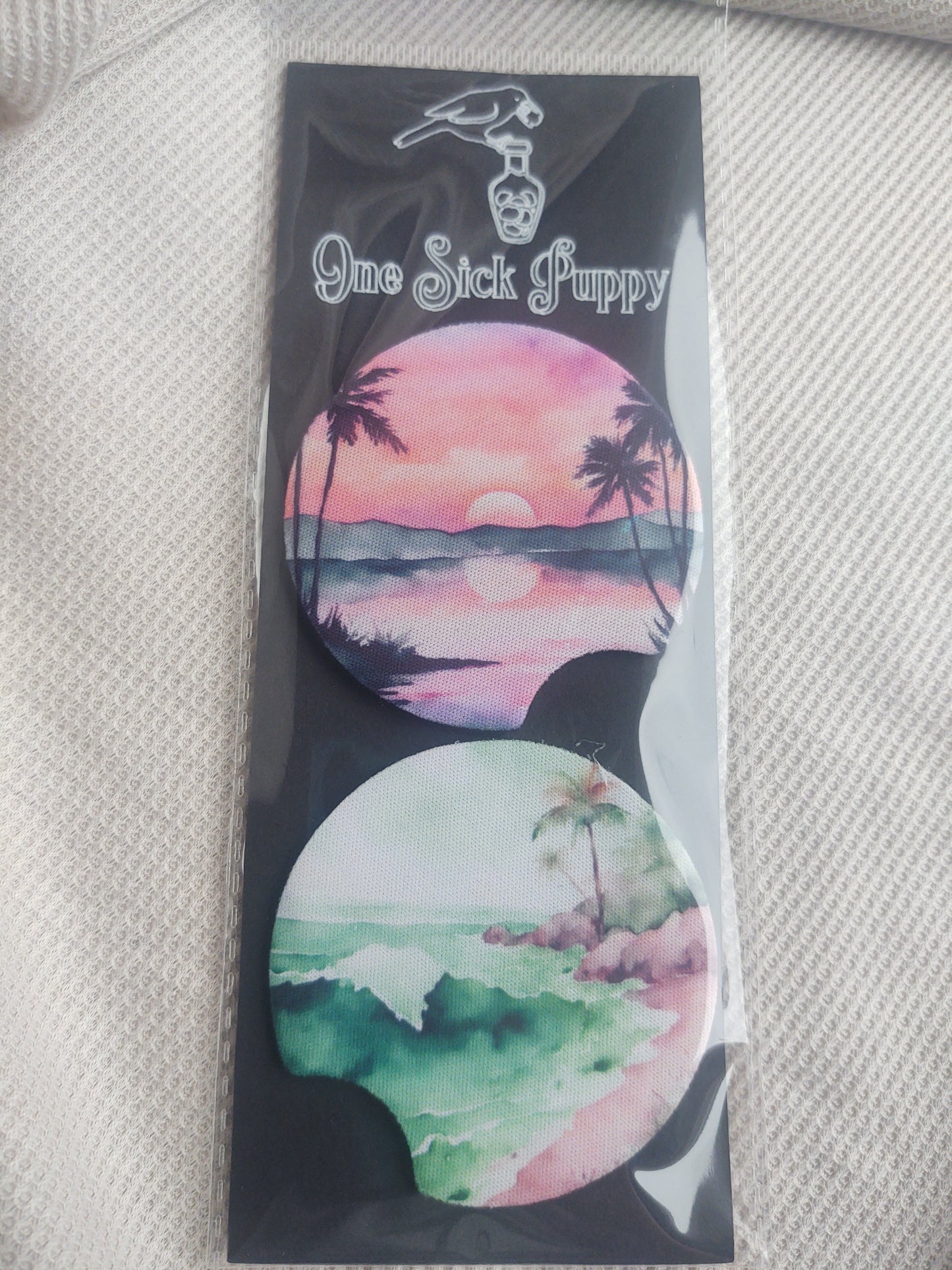 Tropical Island Car Coaster Set