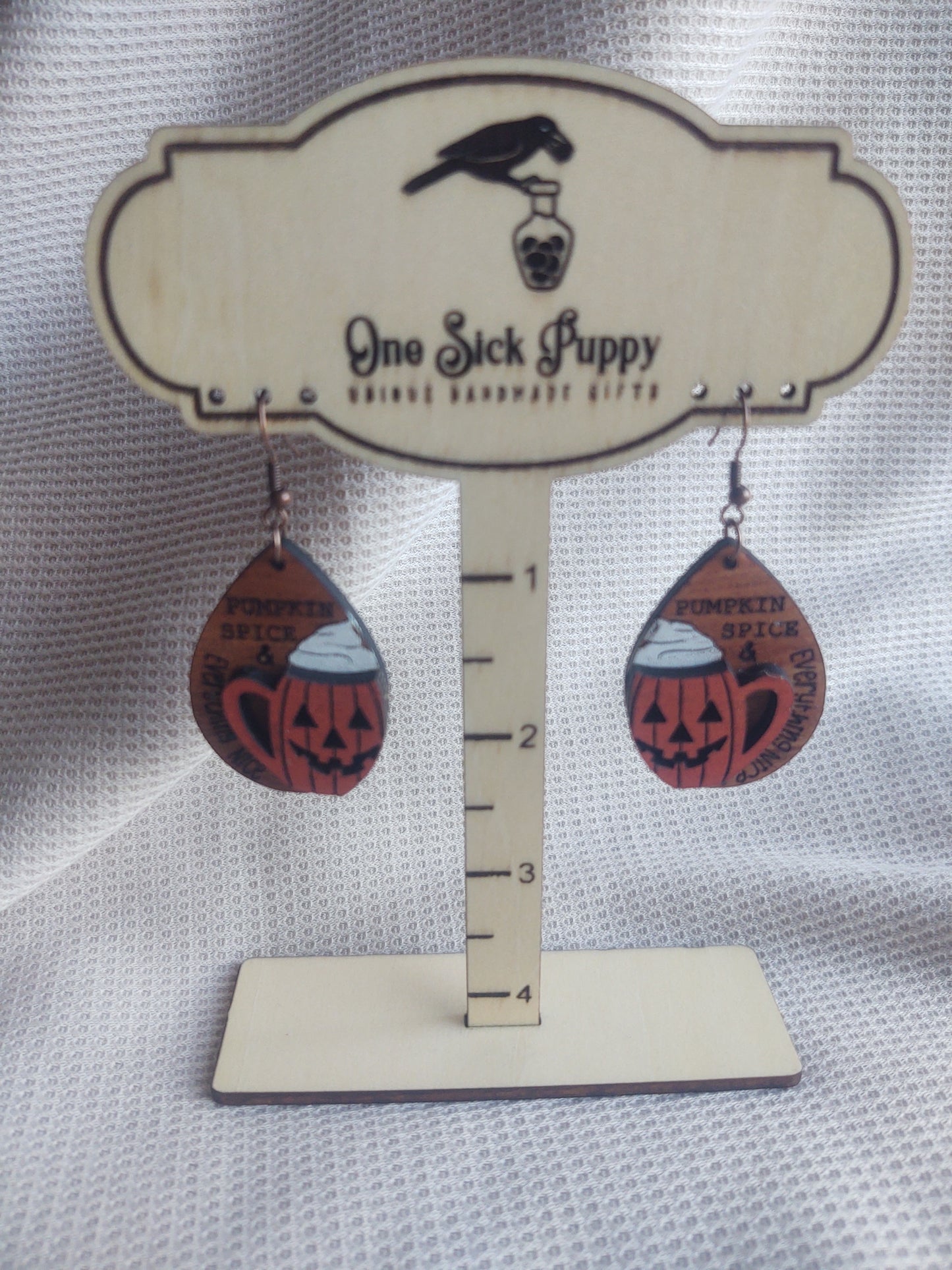 Pumpkin Spice Wooden 3D dangles