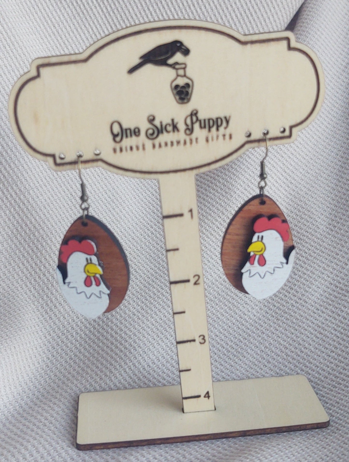 Happy Chicken Wooden Dangles