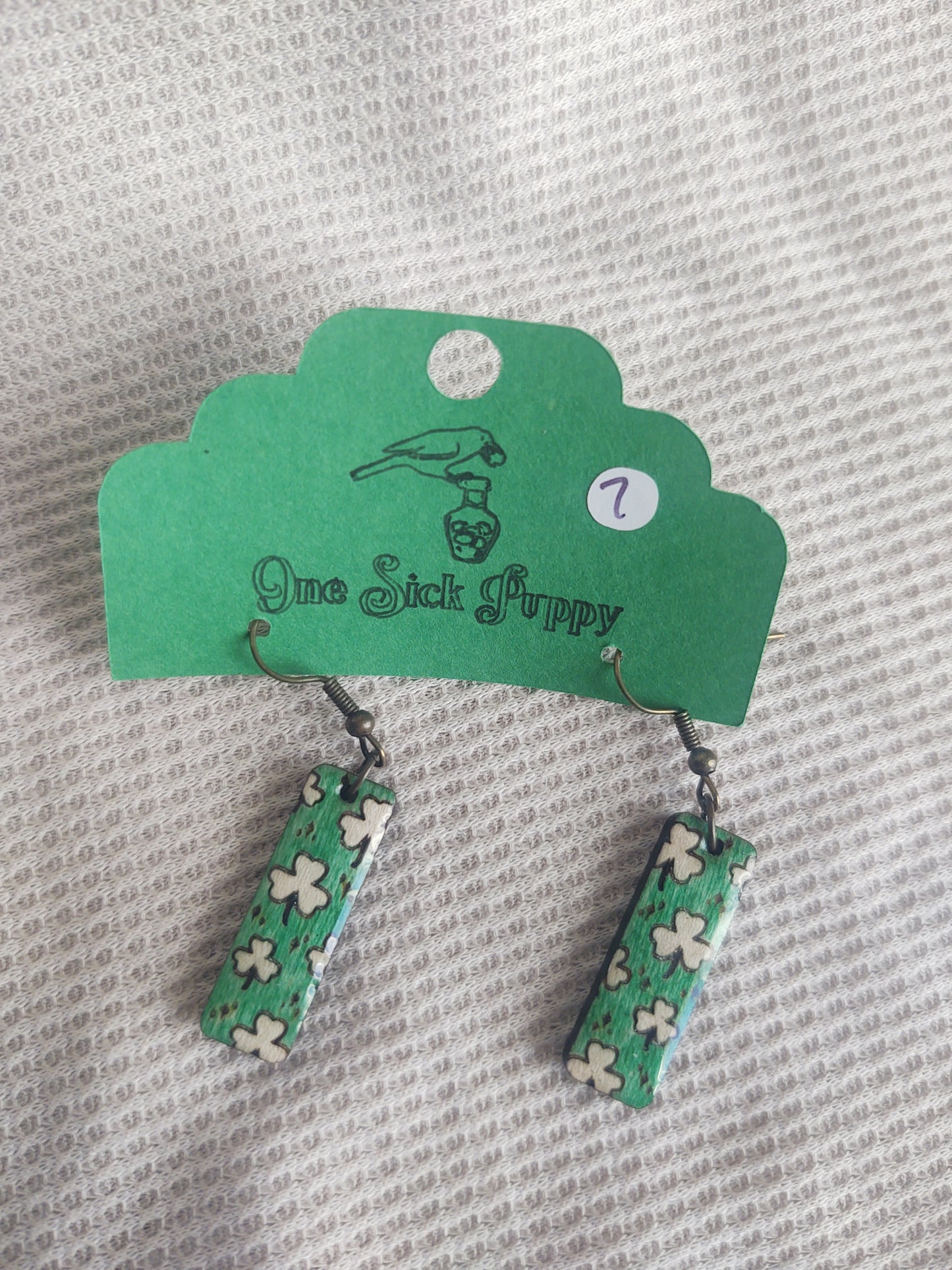 Shamrock Bar Dangle Earrings