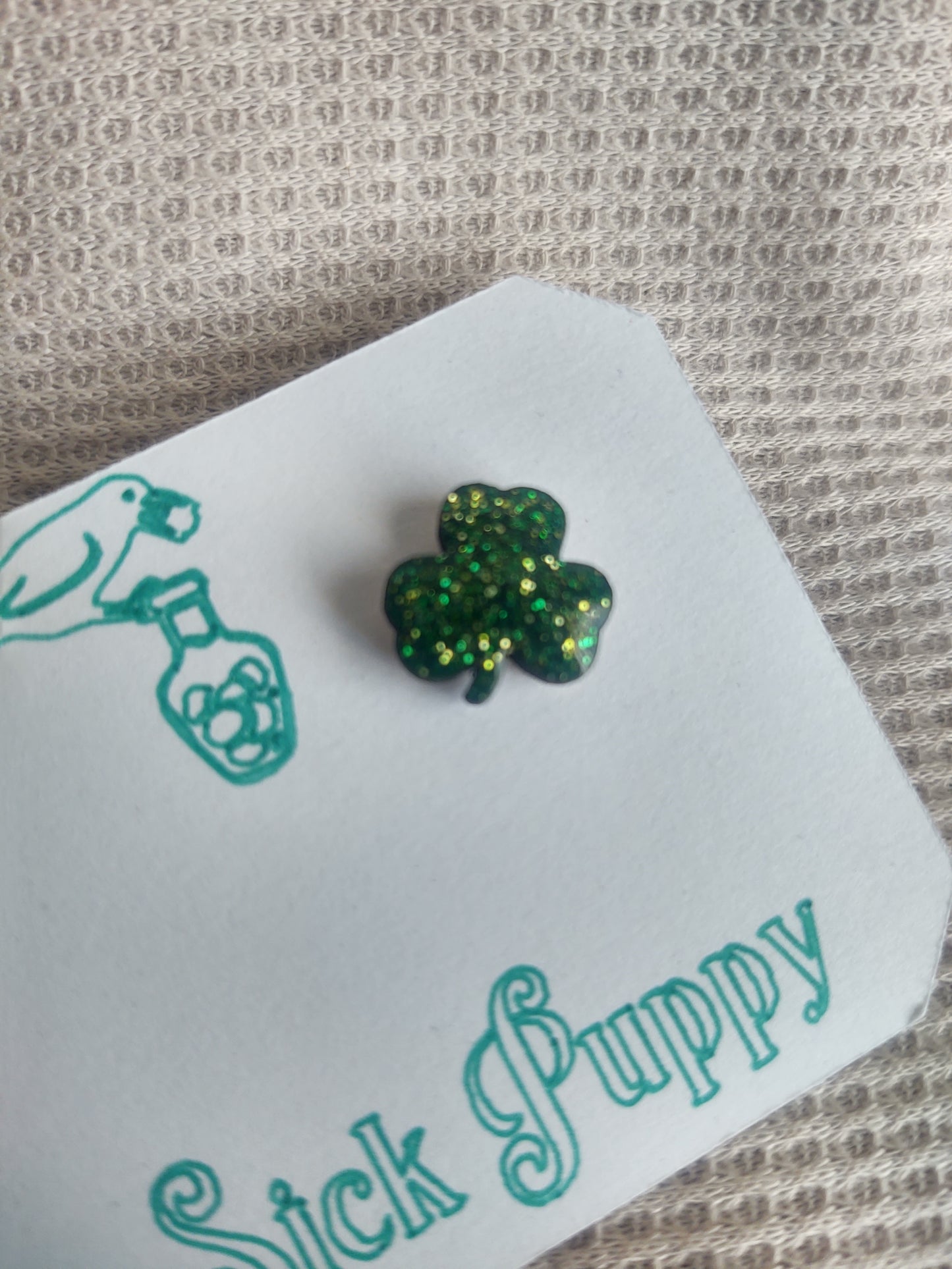 Sparkle Shamrock Studs