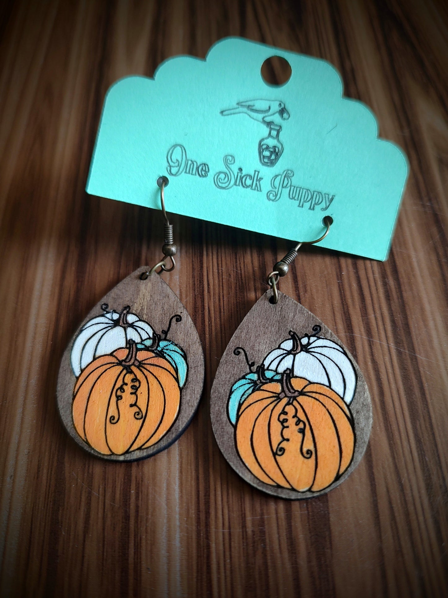 Pumpkin Trio Dangle Earrings