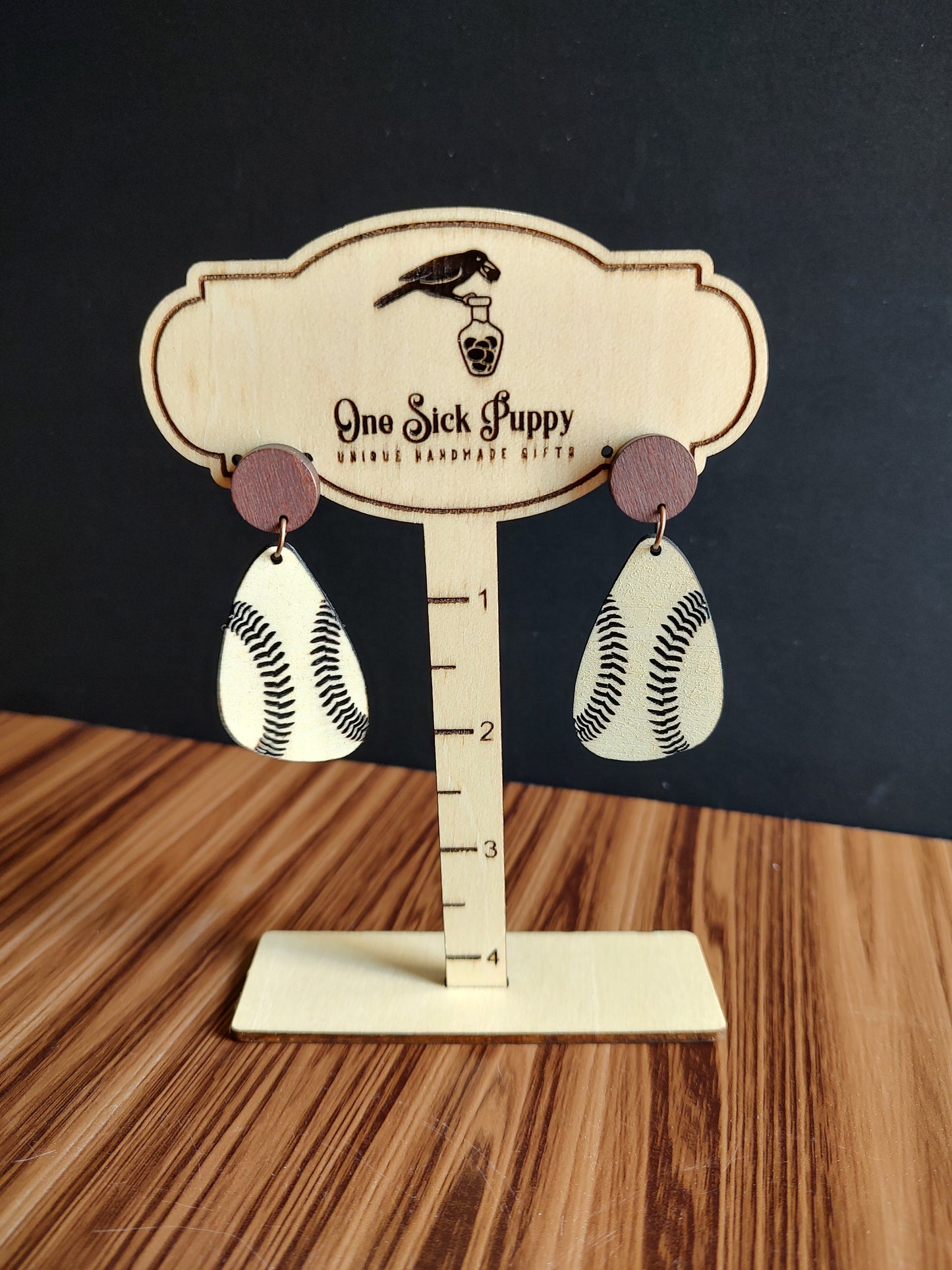 Baseball Wooden Dangles