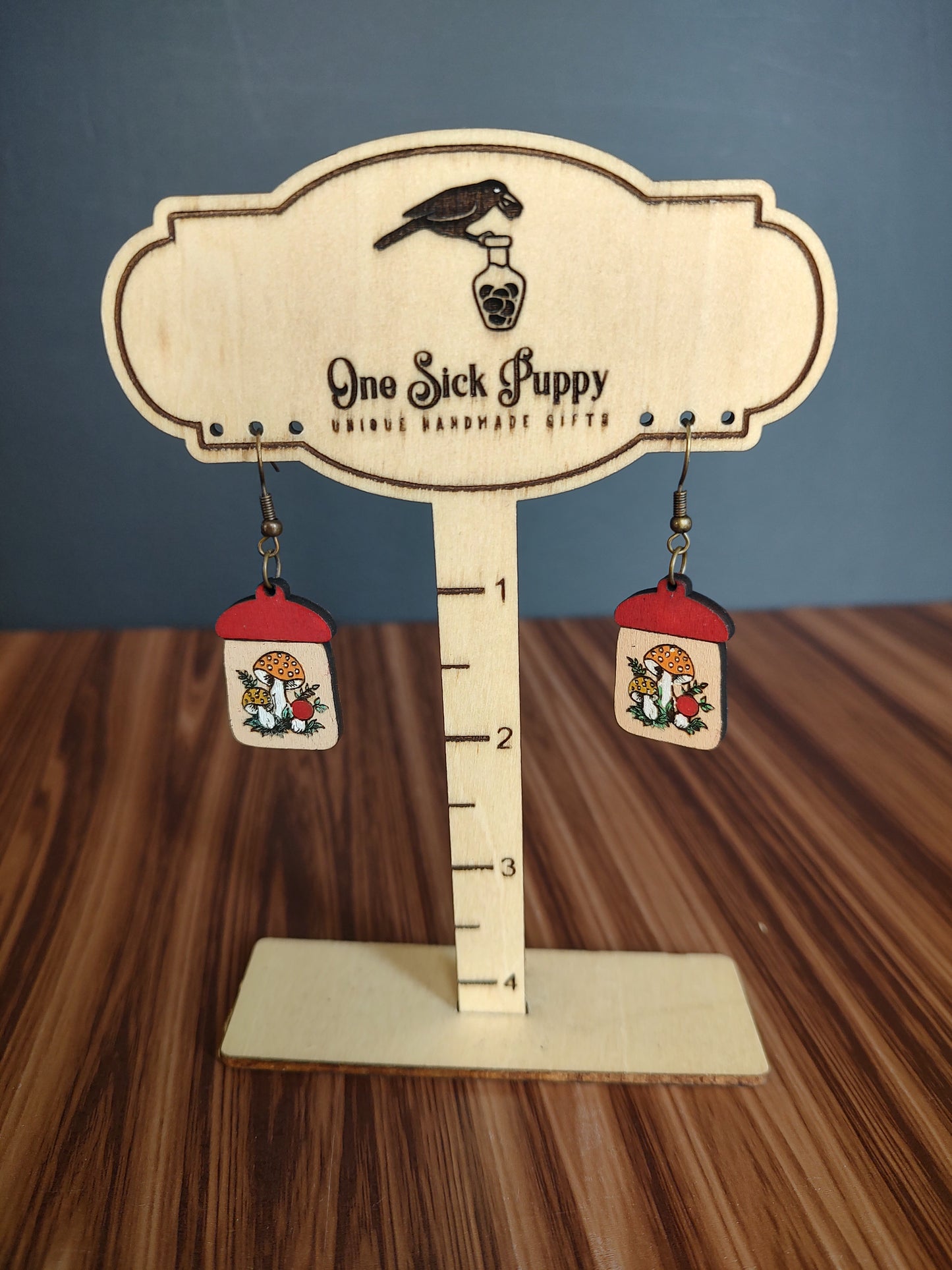 Vintage Mushroom Canister Dangle Earrings