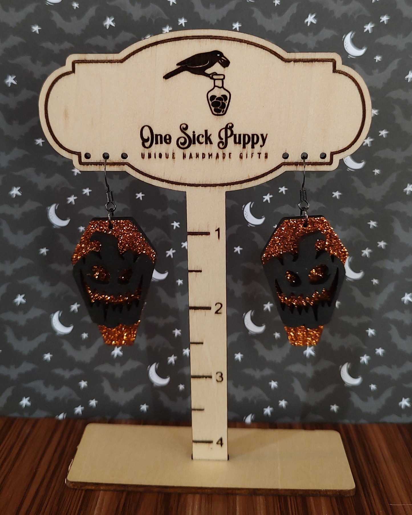 Orange and Black Glitter Pumpkin