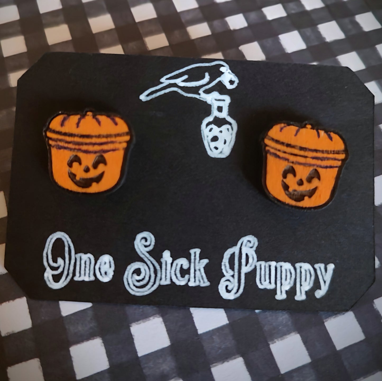 Halloween Bucket Stud Earrings
