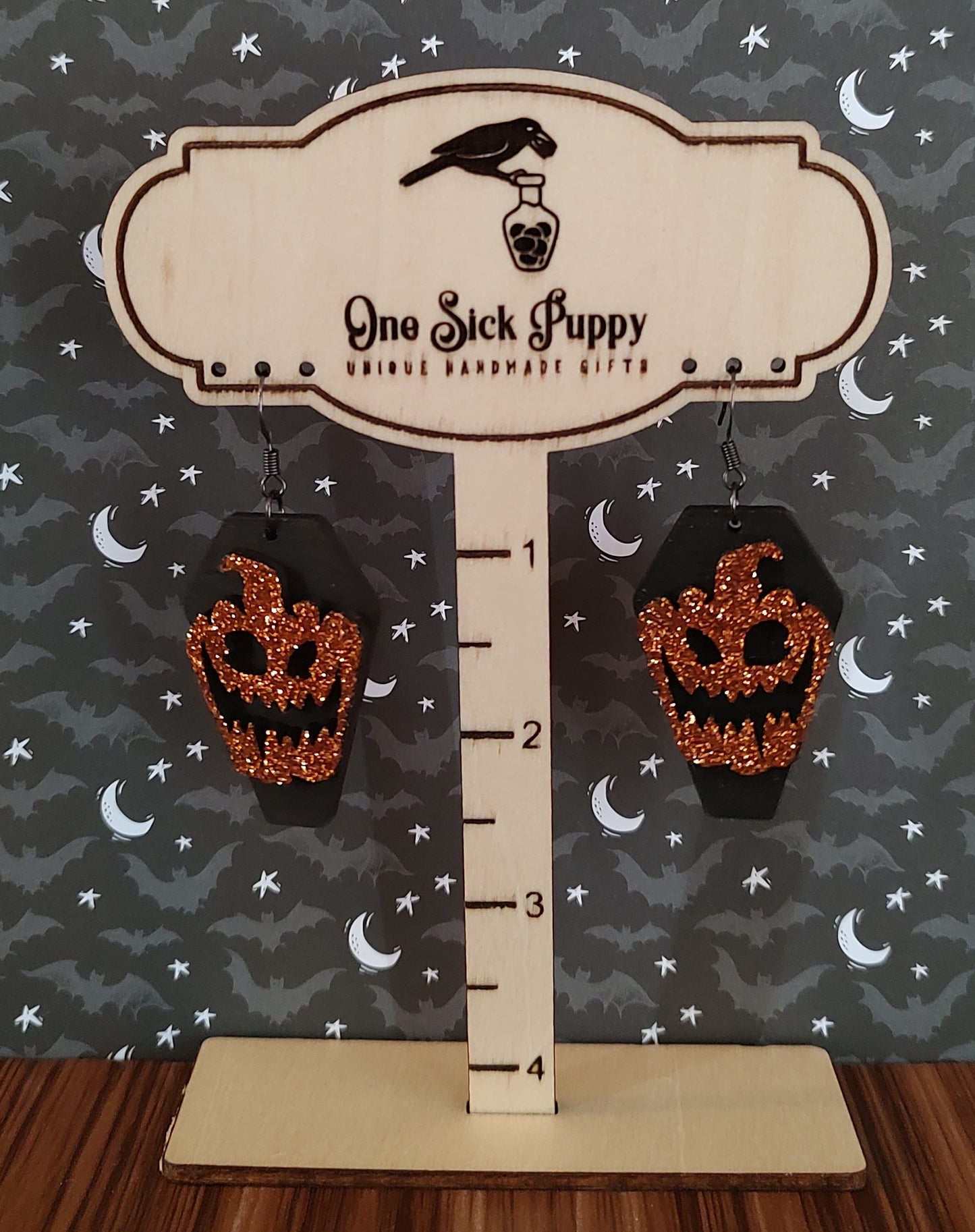 Black and Orange Glitter Pumpkin
