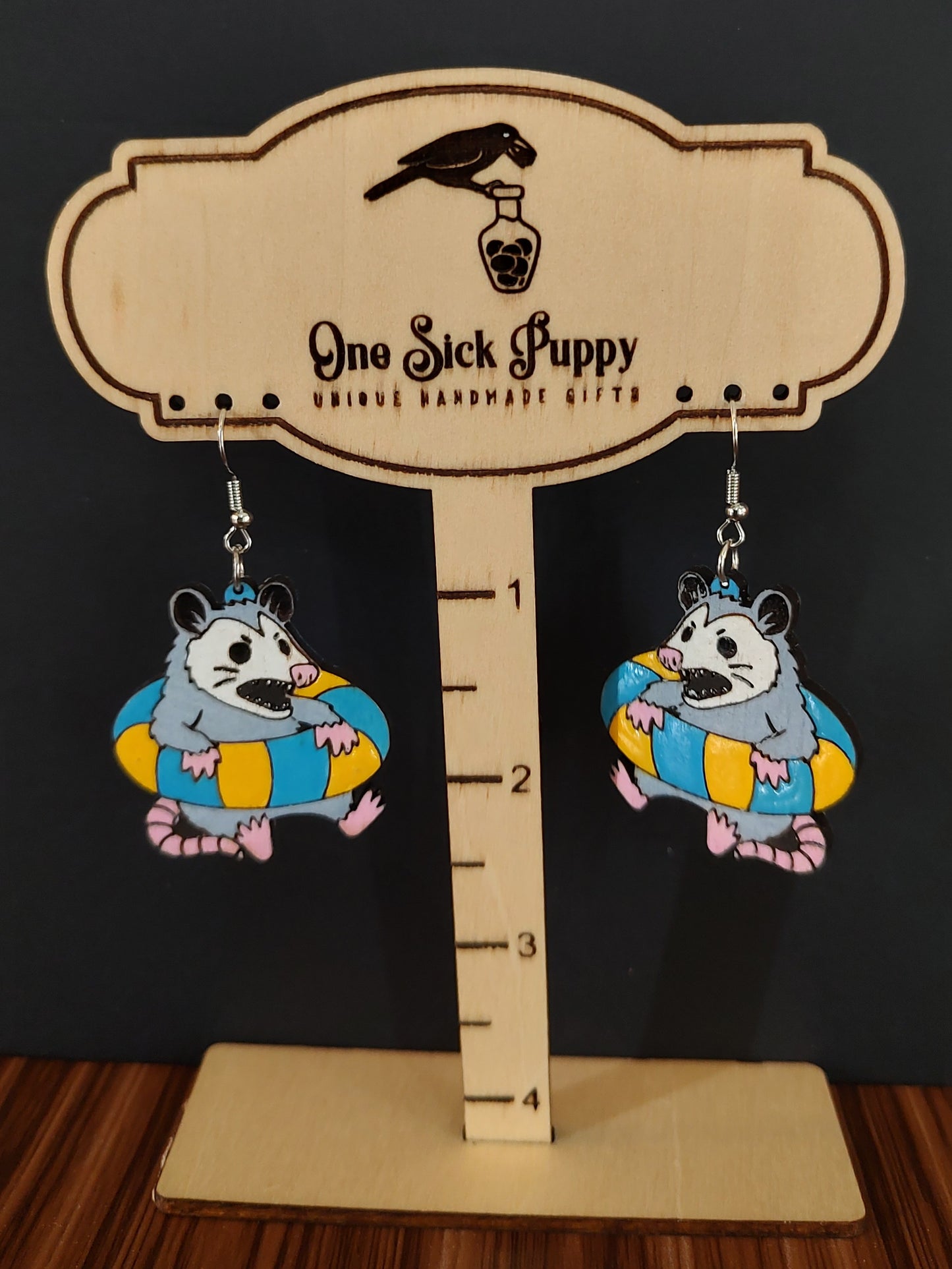 Summer Possum Dangle Earrings