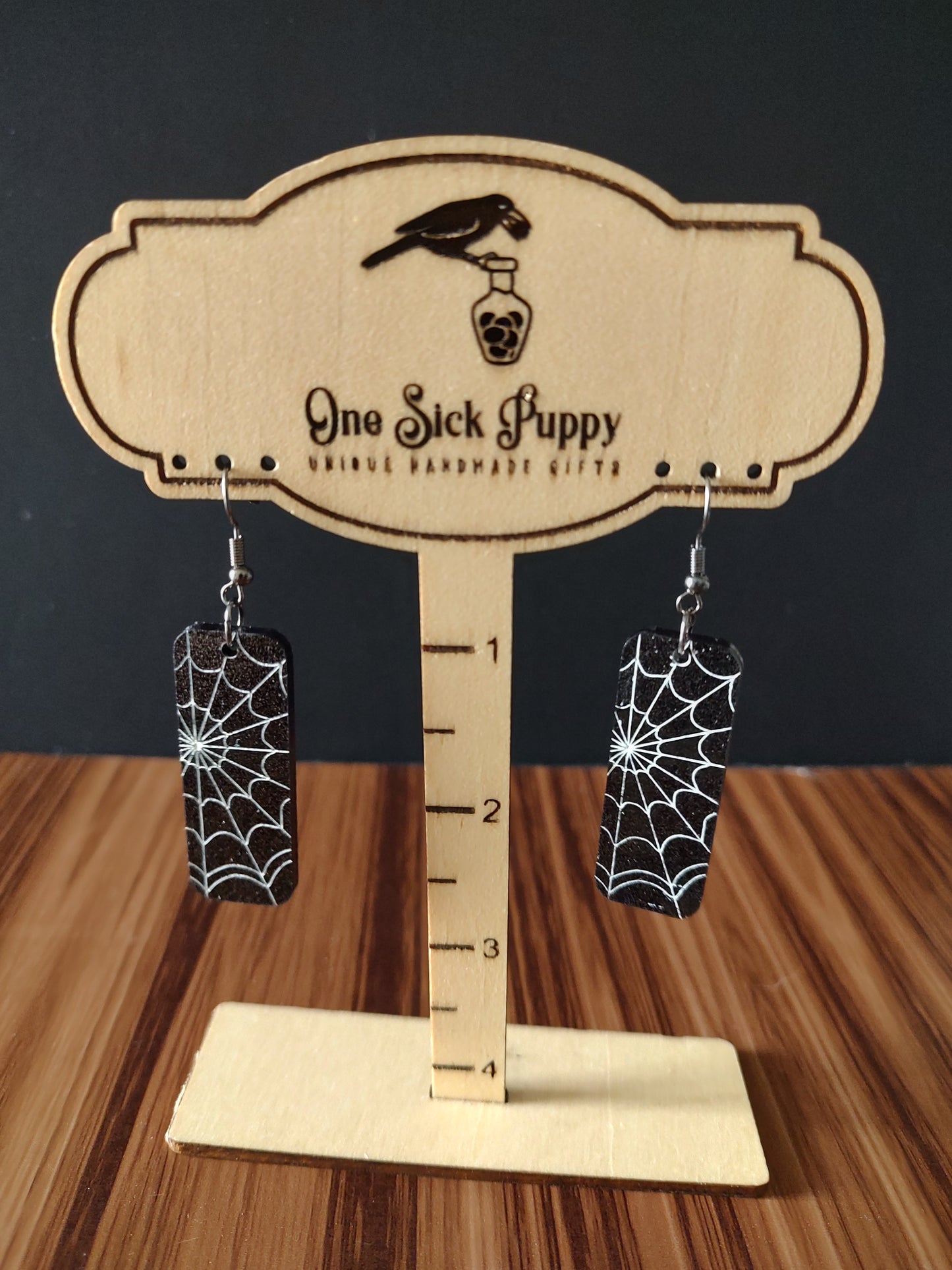 Glitter Acrylic Web Earrings