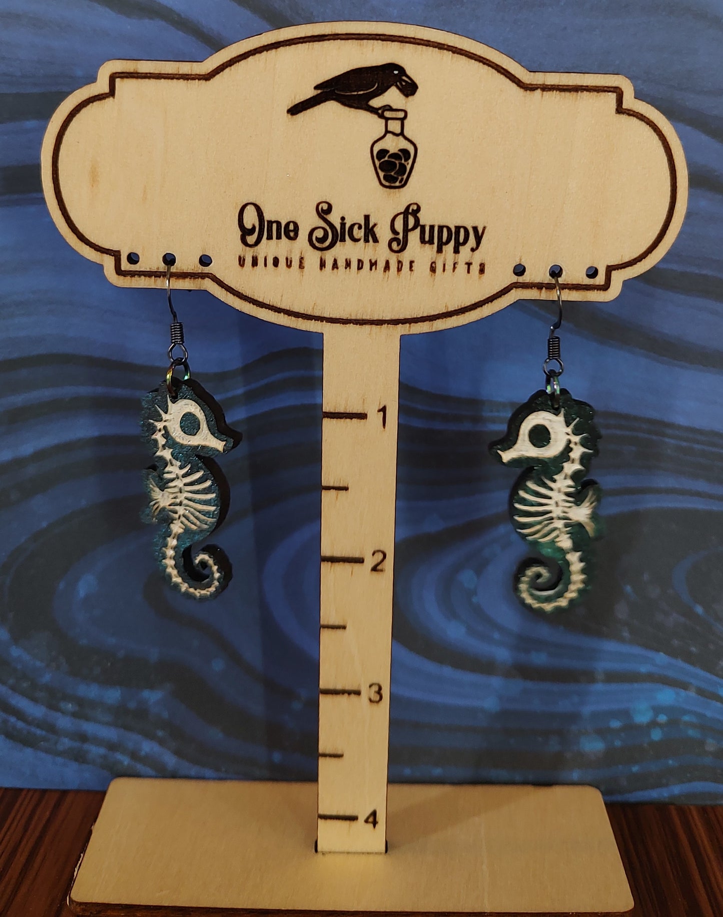 Seahorse Skelly Dangle Earrings