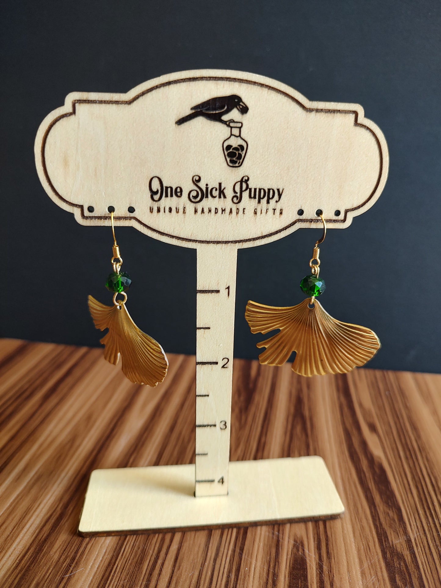 Ginko Leaf Dangle Earrings