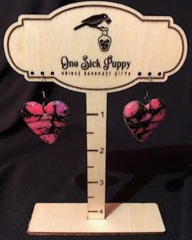 Dark Heart Mosaic Dangle Earrings