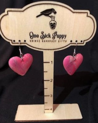 Mosaic Heart Dangle Earrings
