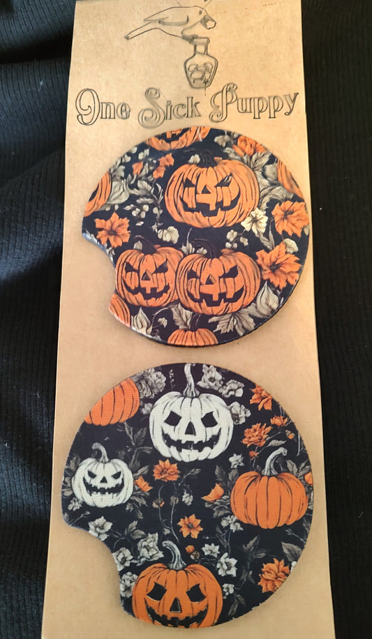 Jack-o-lantern Car Coaster Set