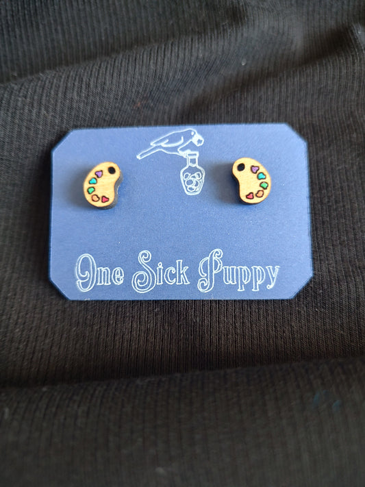 Paint Pallet Stud Earrings