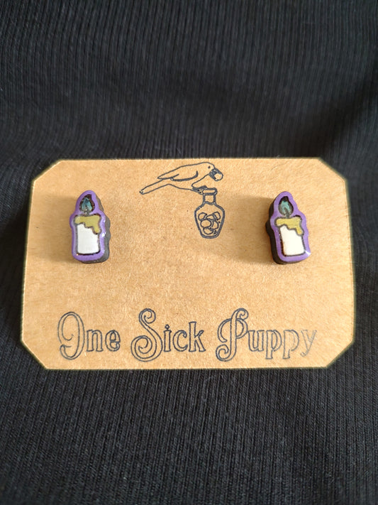 Black Flame Candle Studs