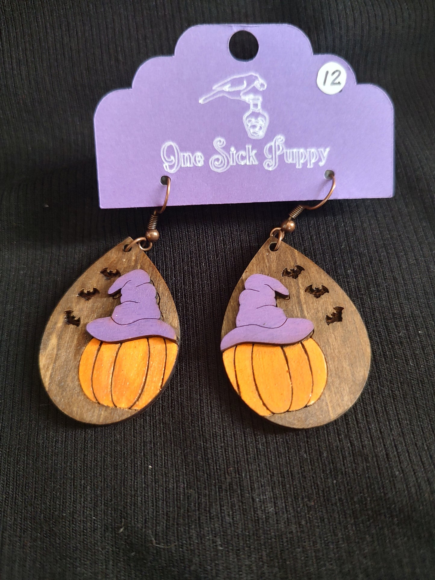 Witchy Pumpkin Dangle Earrings