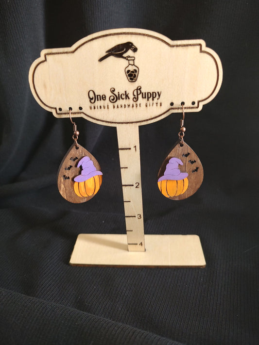 Witchy Pumpkin Dangle Earrings