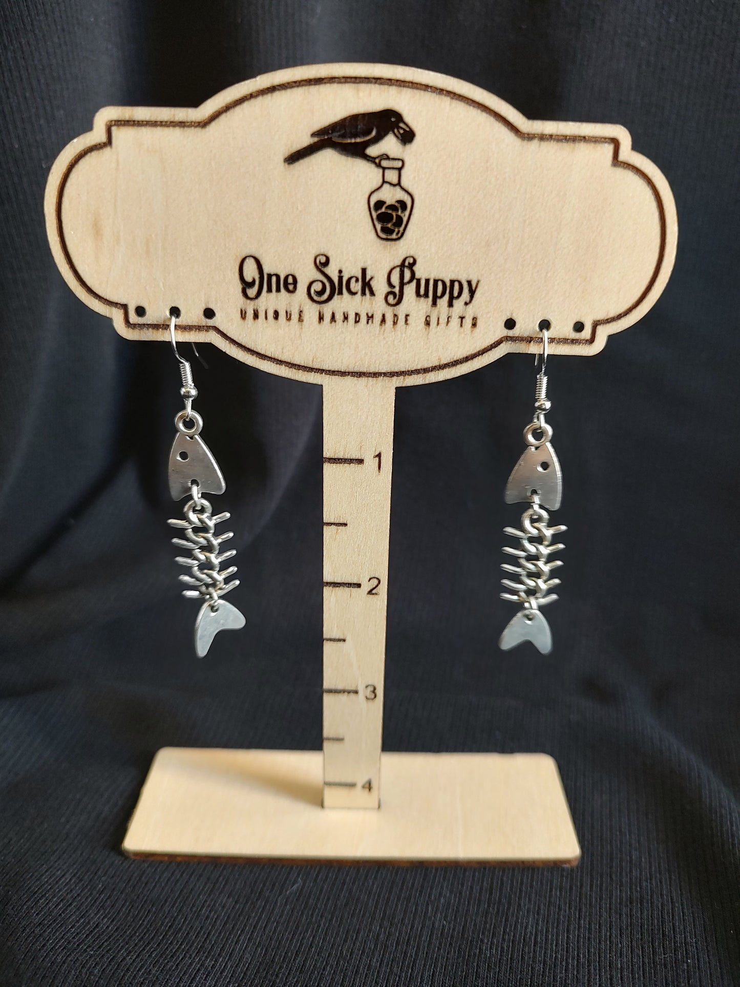 Fish Bones Dangle Earrings