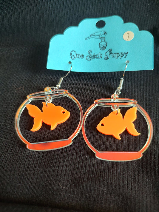 Fish Bowl Dangle Earrings