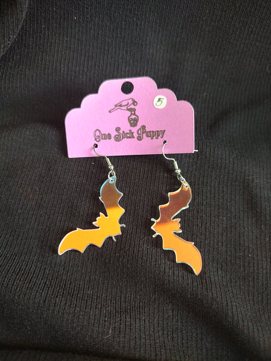 Iridescent Bat Earrings