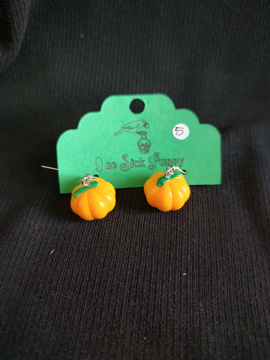 3D Pumpkin Dangle Earrings