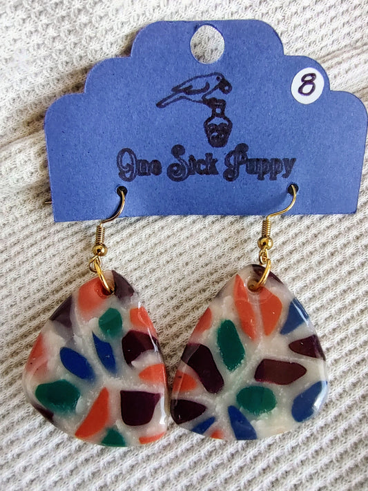 Deco Abstract Jewel Dangle Earrings
