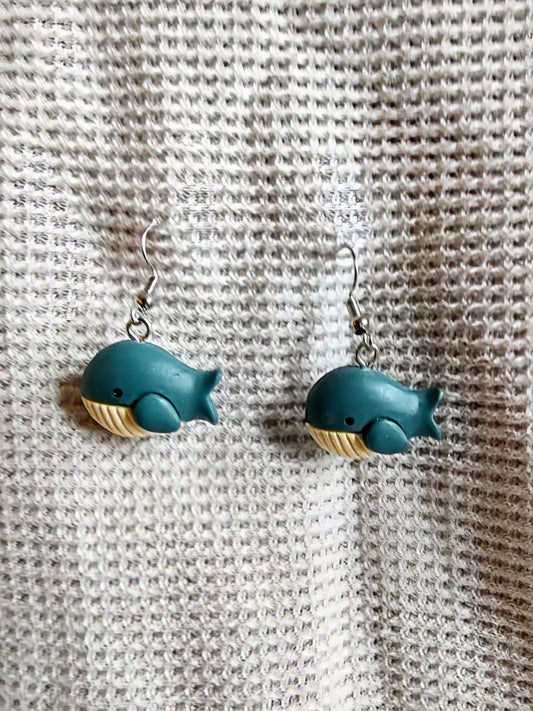 Blue Whale Earrings
