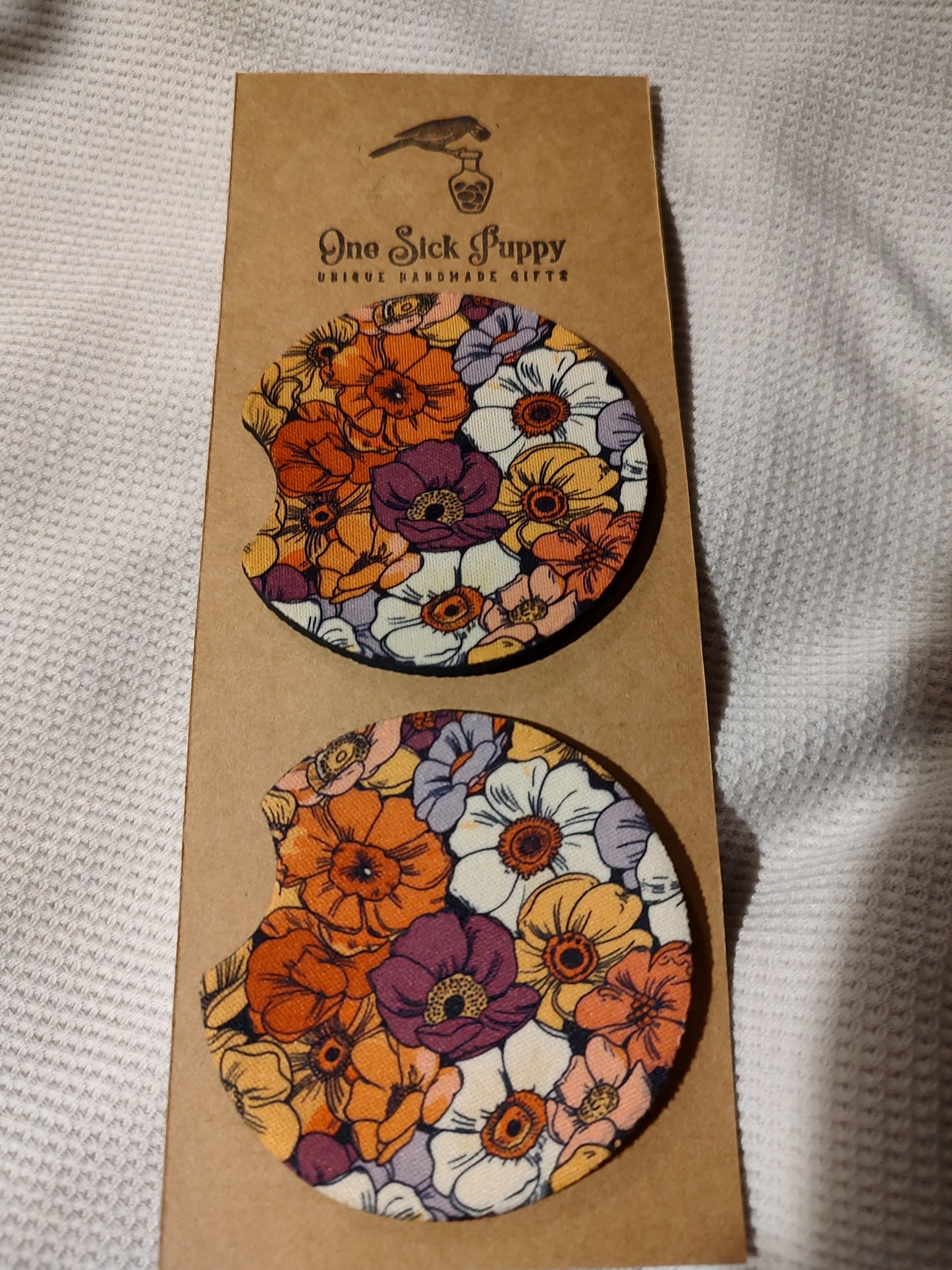 Spring Floral  Car Coaster Set