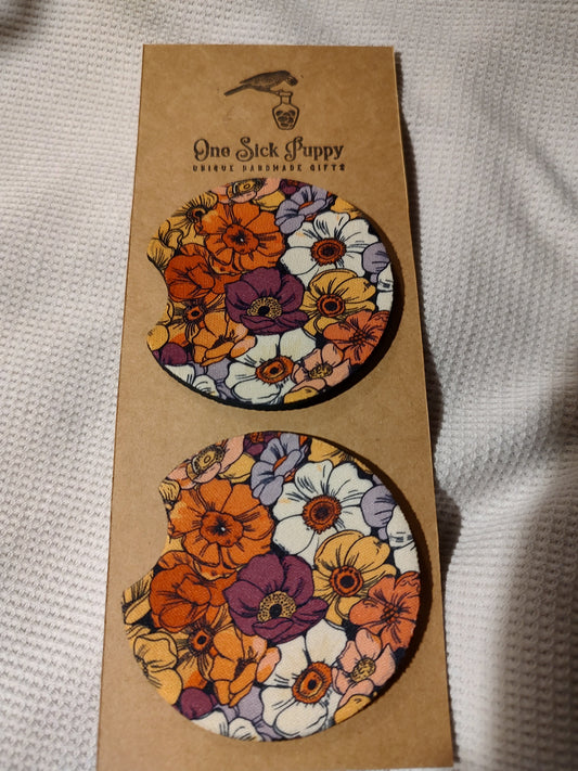 Spring Floral  Car Coaster Set
