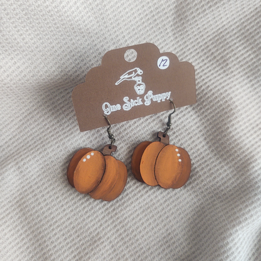 Dimensional Pumpkin Dangles
