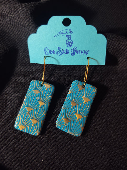 Teal Deco Dangles