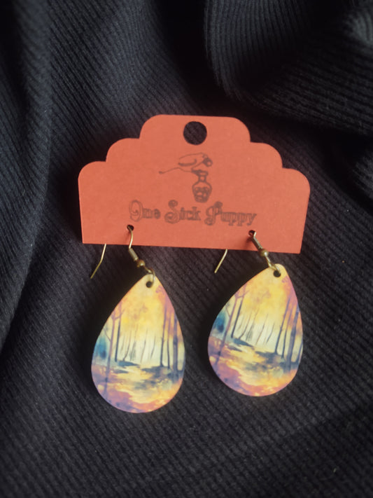 Watercolor Trail Wooden Dangles