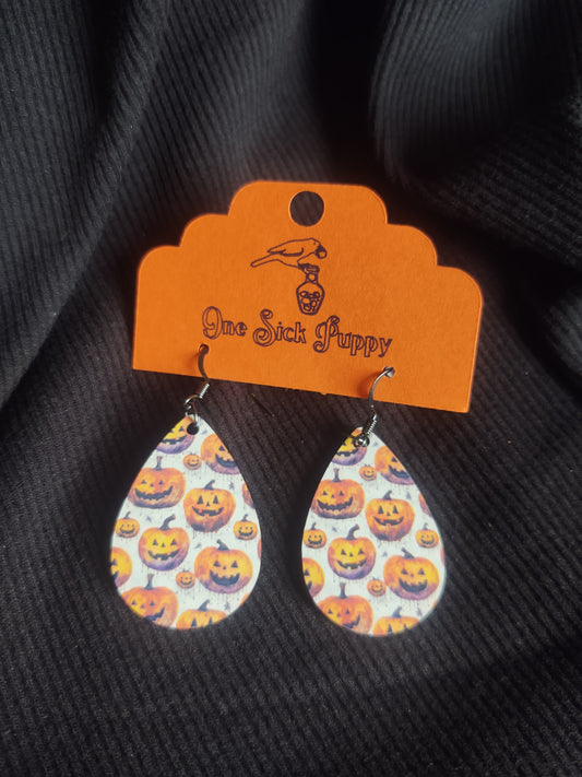 Jack-o-lantern Wooden Dangles