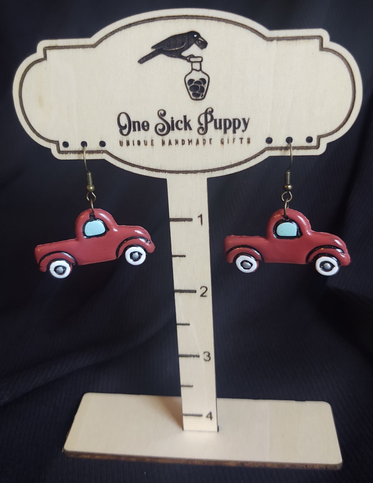 Little Red Truck Dangle Earrings