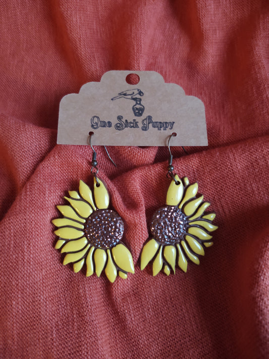 Sunflower Dangle Earrings