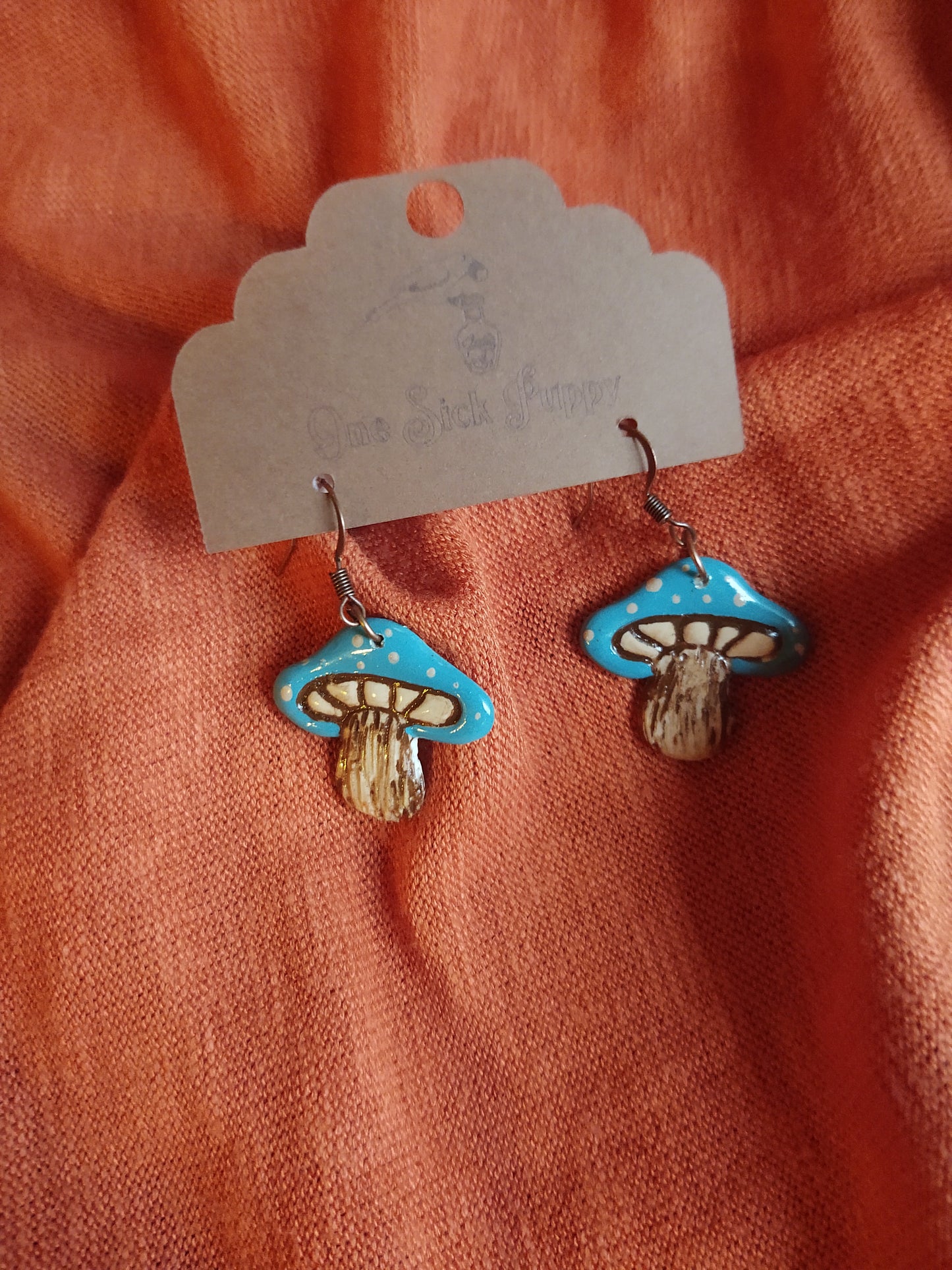 70s Mushroom Dangle Earrings