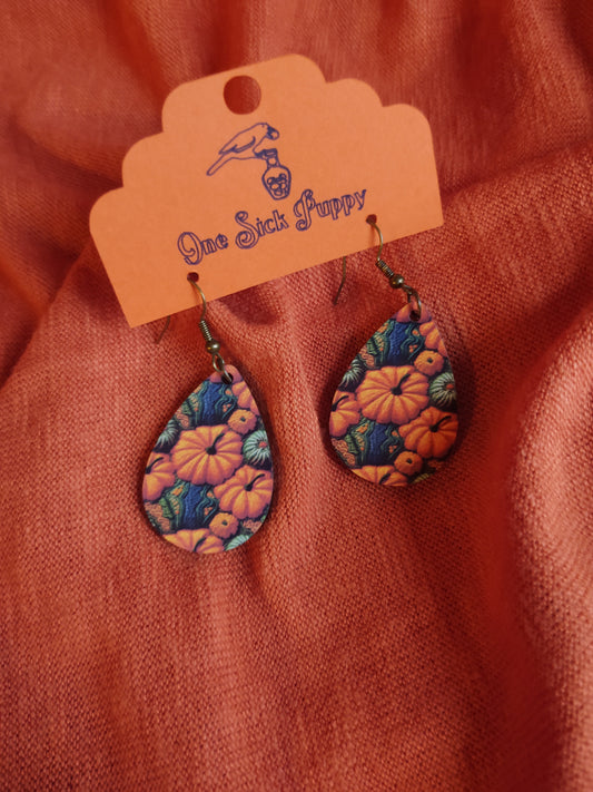 Pumpkin Patch Wooden Dangles