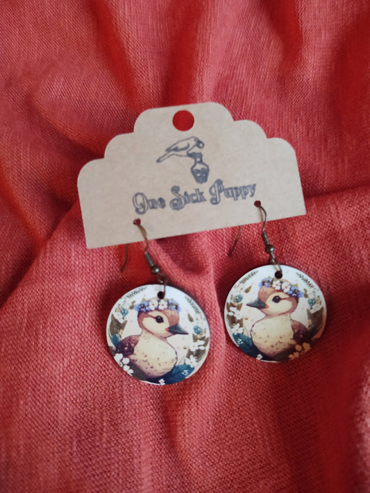 Spring Duckling Wooden Dangles