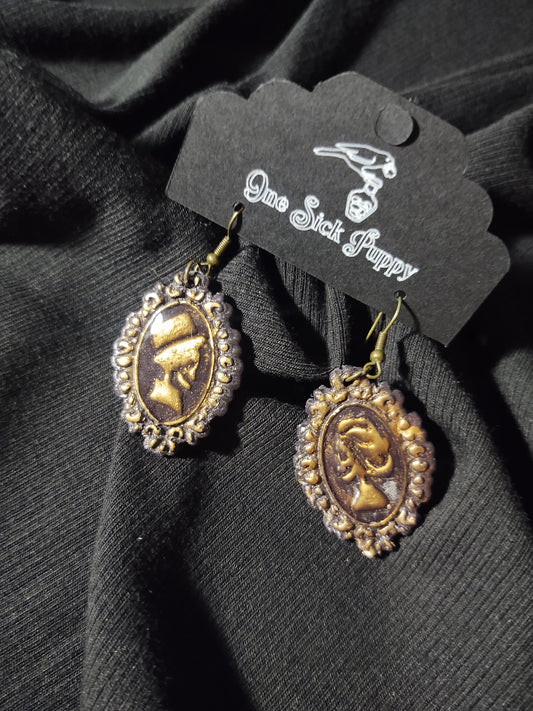 Skull Cameo Dangle Earrings
