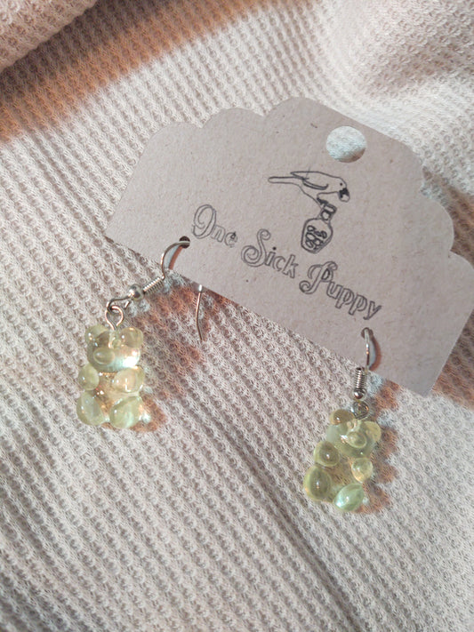 Gummy Bear Drop Earrings- Lemon