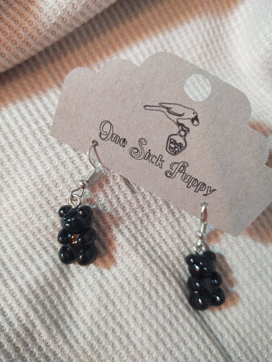 Gummy Bear Drop Earrings- Licorice