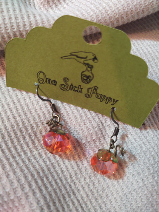 Crystal Pumpkin Drop Earrings
