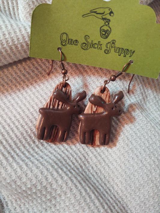 Chocolate Moose Dangle Earrings