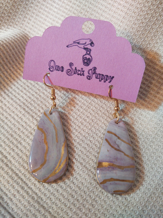 Purple Agate Drop Earrings