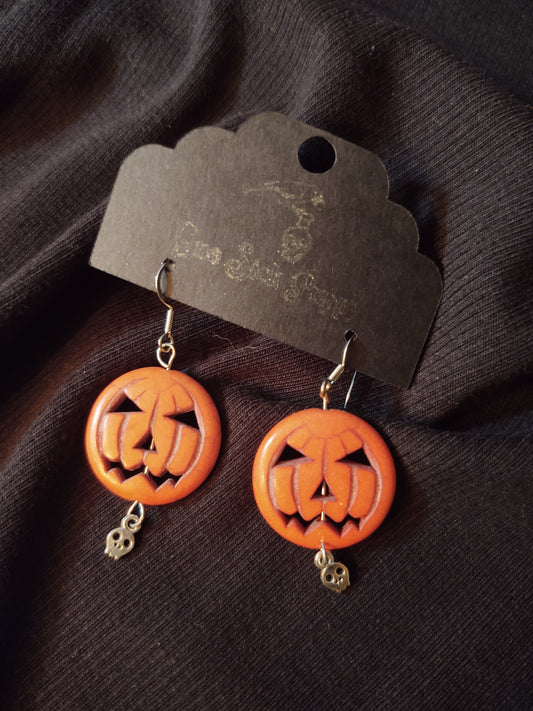 Stone Pumpkin Dangles
