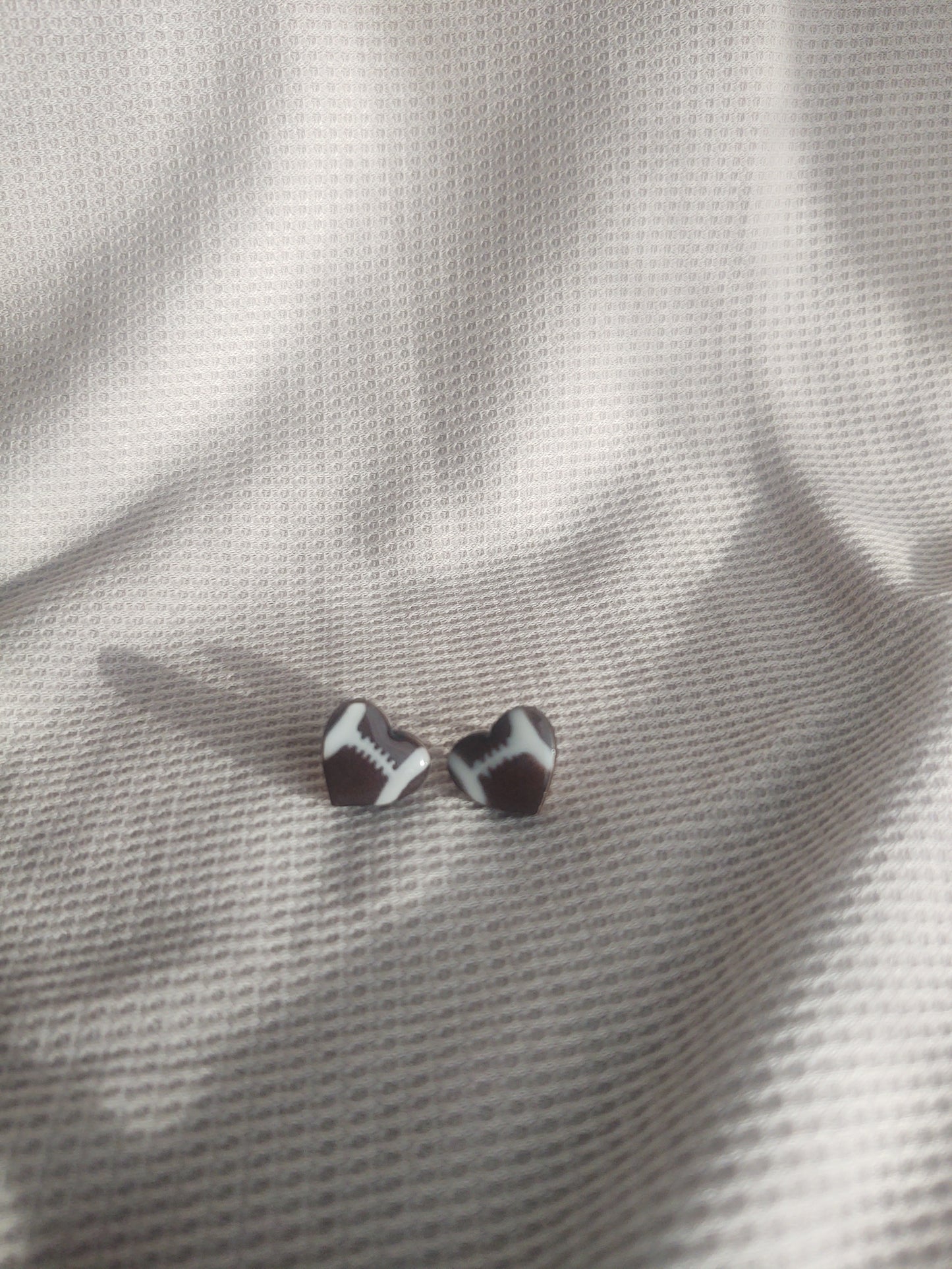 Football Heart Studs